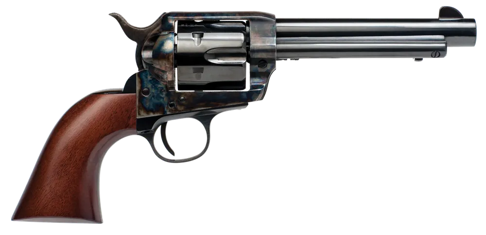Cimarron PP411 Frontier Pre-War 45 Colt Revolver with Blued Steel Barrel and Walnut Grip