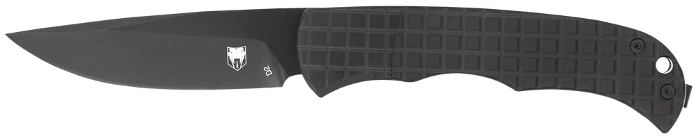 CobraTec Cyclone Hidden Release 3" Black TiCN D2 Blade, 4" Black Aluminum Handle