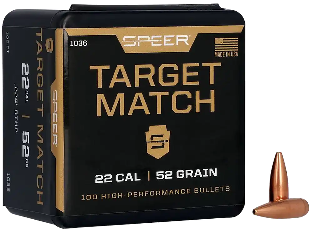 Speer 1036 .224 52gr HPBT Rifle Target Match Ammo
