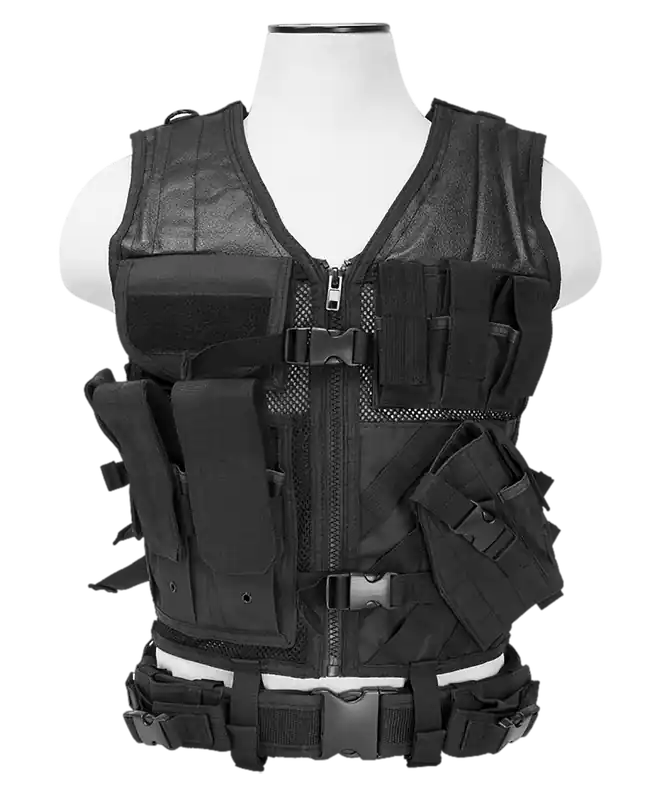 NcStar Tactical Vest XL-XXL Black with PVC/Mesh Webbing