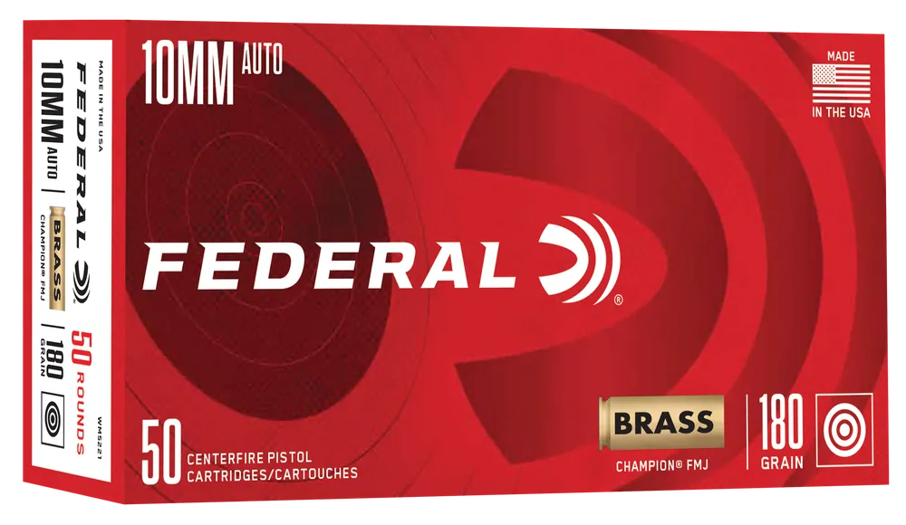 Federal WM5221 Champion 10mm Auto 180gr FMJ 50 Rounds/Box, 20 Boxes/Case