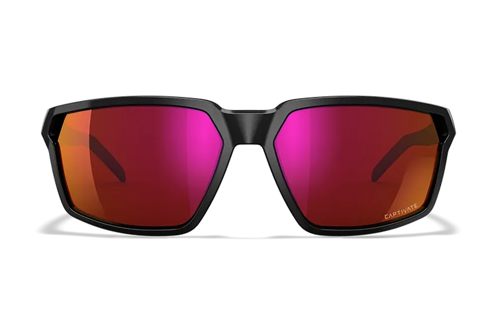 Wiley X Sierra M/L Sunglasses with Red Mirror Lens and Gloss Black Frame
