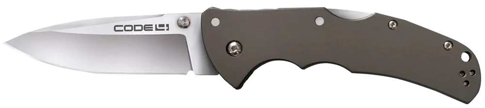 Cold Steel Code 4 Folding Knife with 3.50" S35VN Spear Point Blade and Gunmetal Gray Aluminum Handle