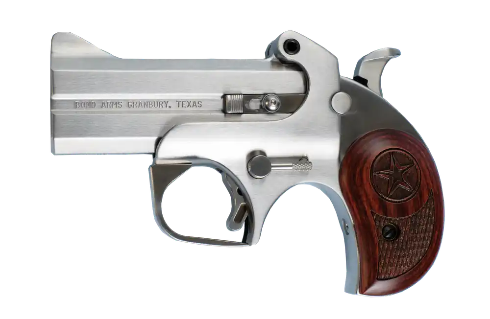 Bond Arms Century 2000: Stainless Steel Double Barrel Pistol with Rosewood Grip