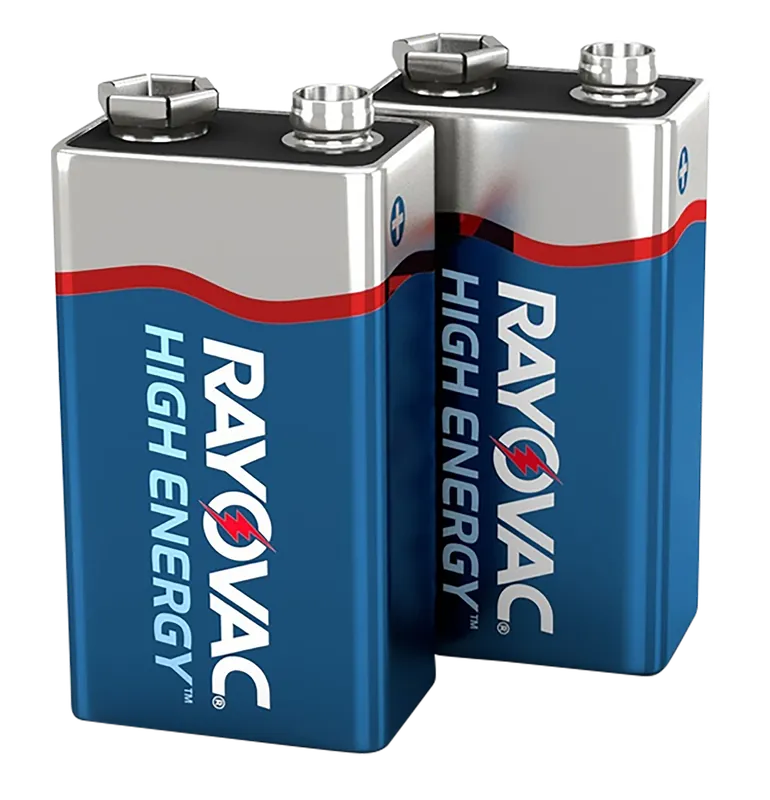 Rayovac A16042J 9V High Energy Alkaline Batteries, 2-Pack, 565 mAh