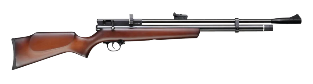 Beeman 1327 Chief II PCP .177 Pellet Rifle - 10+1 Shot, Black Receiver, European Hardwood
