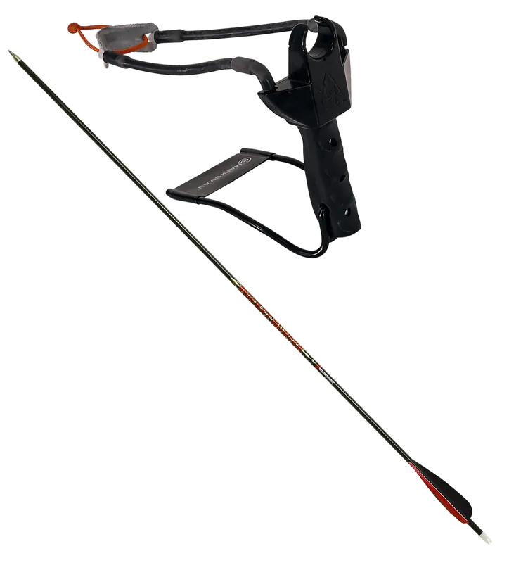 Marksman 3075 Pocket Hunter Slingshot with Black Steel Frame and Molded Handle