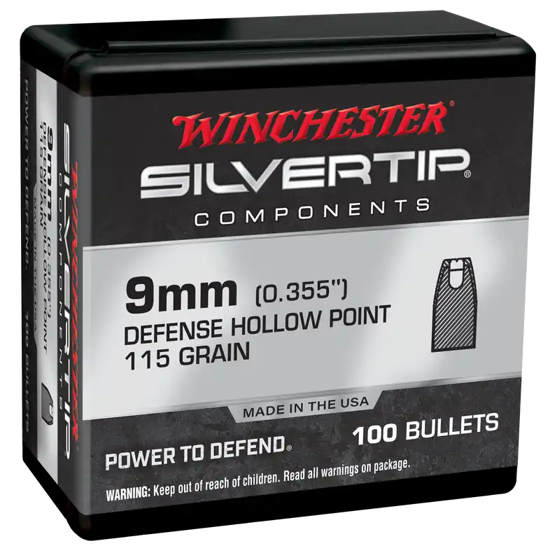 Winchester 9mm 115gr Silvertip HP Ammo - 100 Rounds