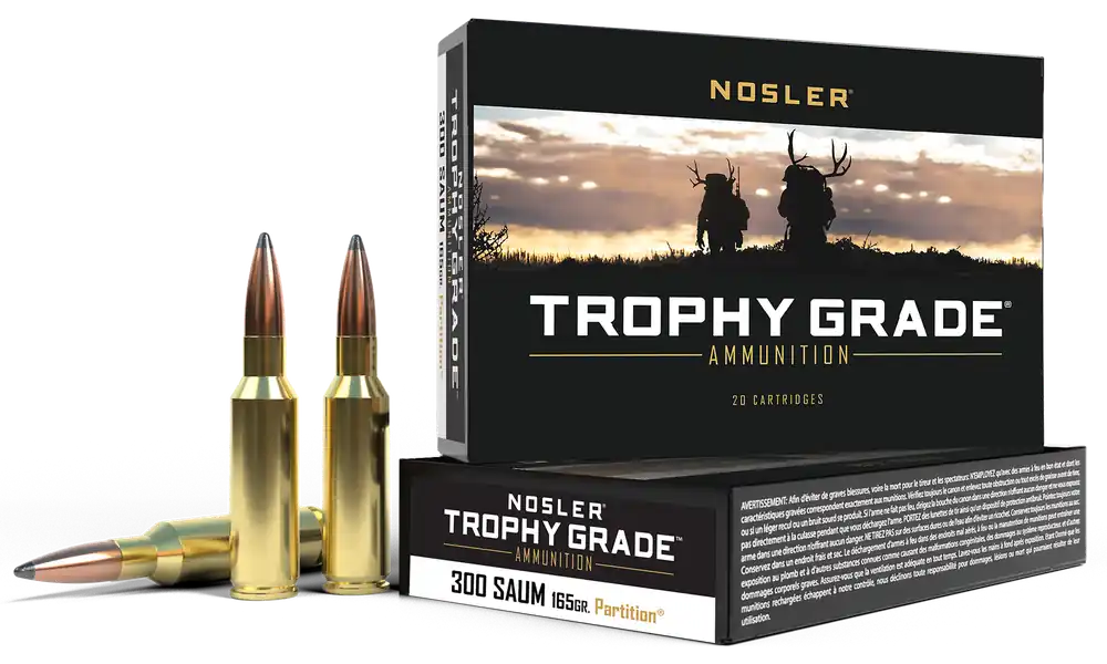 Nosler Trophy Grade 300 Rem SAUM 165gr Spitzer Partition Ammo - 20 Rounds