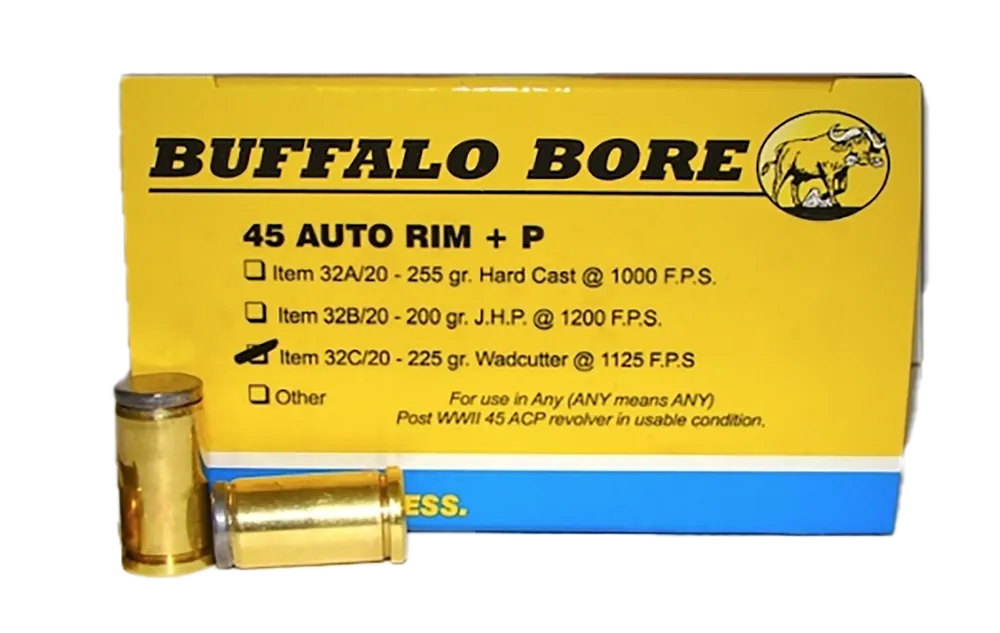 Buffalo Bore 45Auto Rim +P 225gr Wadcutter Ammo - 20/Box