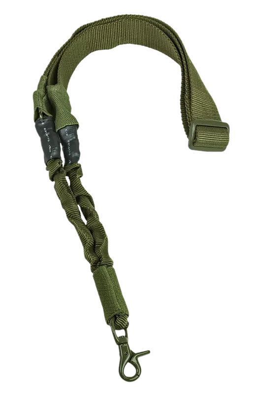 NcStar AARS1PG Adjustable Bungee Single Point Sling, Green Nylon, 44"-60" OAL