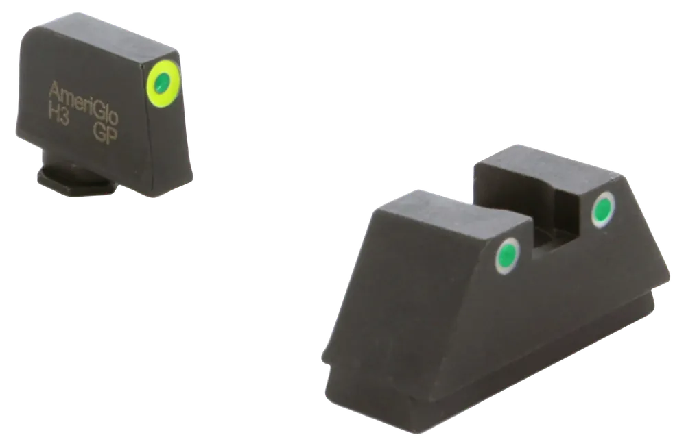 AmeriGlo Optic Compatible Glock Sight Set - XL Tall Green Tritium Front & Rear Sights