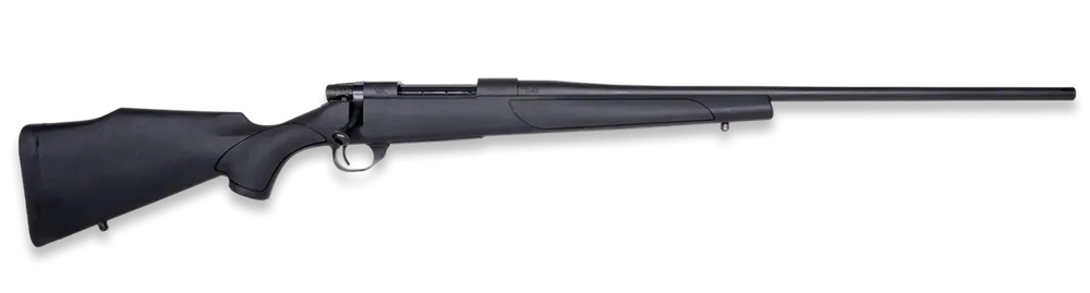 Weatherby Vanguard Obsidian 25-06 Remington Rifle with Blued Heavy Threaded Barrel and Black Polymer Stock