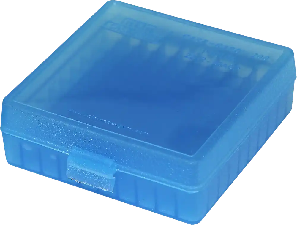 MTM Case-Gard P1002224 100-Round 22 LR Ammo Box - Blue Flip-Top