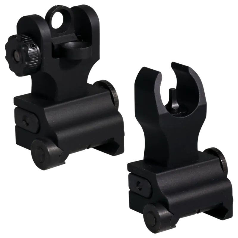 Samson Quick Flip Folding Sights for AR-15 - Front HK & Rear A2 - Black Anodized