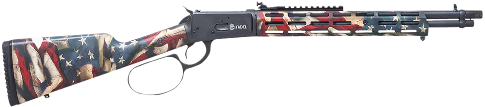 Citadel Levtac 92 .44 Mag Rifle with Matte Black Threaded Barrel & American Flag Camo Stock