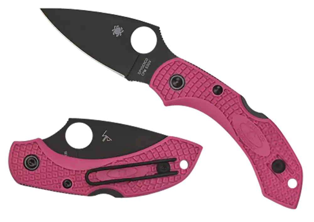 Spyderco Dragonfly 2 Folding Knife with Black TiCN CPM S30V Blade and Pink FRN Handle
