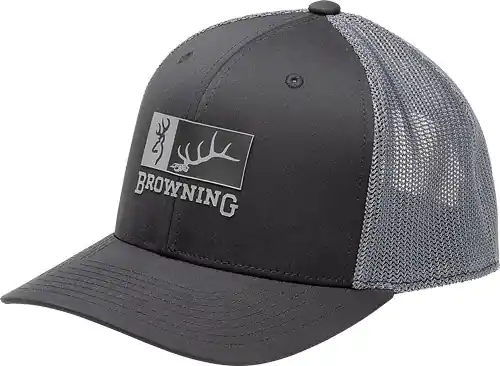 Elk Ridge 110 Mesh Cap with Back Rec Patch in Black/Gray by Browning