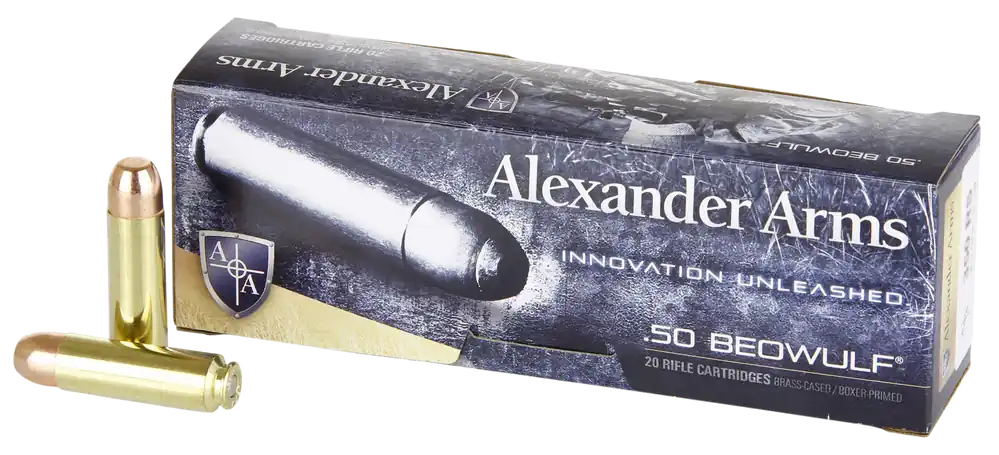 Alexander Arms 50 Beowulf 350gr Flat Point Ammo - 20 Rounds per Box