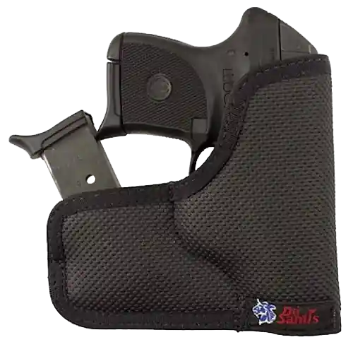 DeSantis Nemesis Ammo Pocket Holster for Kel-Tec P-3AT/P32 - Black Rubberized Fabric, Ambidextrous