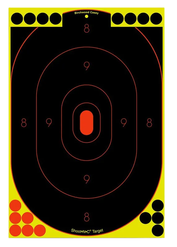 Birchwood Casey 34603 Shoot-N-C Reactive Target 12"x18" Oval Silhouette 100 Pack