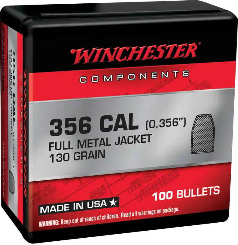Winchester Ammo WB38MC130X 38Cal 130gr FMJ - 100/Box, 10/Case