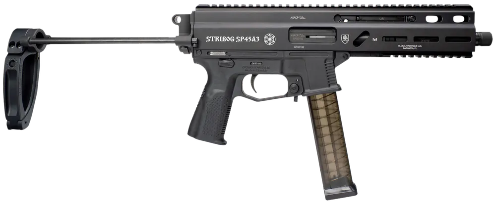 Grand Power Stribog SP45A3 45 ACP PDW with Tailhook Brace and Threaded Barrel
