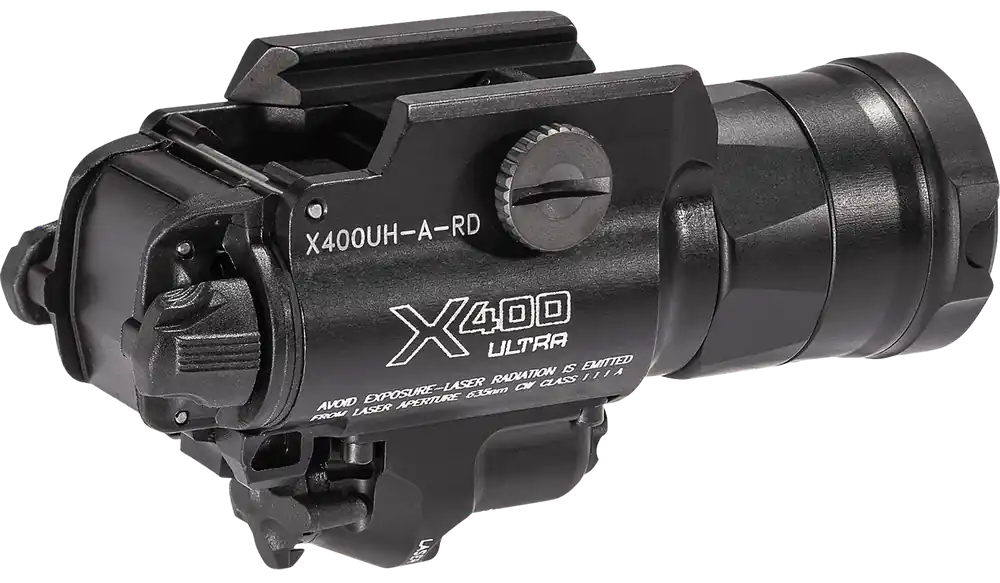 SureFire X400UH-A-RD Ultra Masterfire 1000 Lumens LED/Red Laser Black Anodized