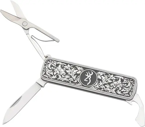 Engraved Browning Morgan Folder: Multi-Function Scroll Knife