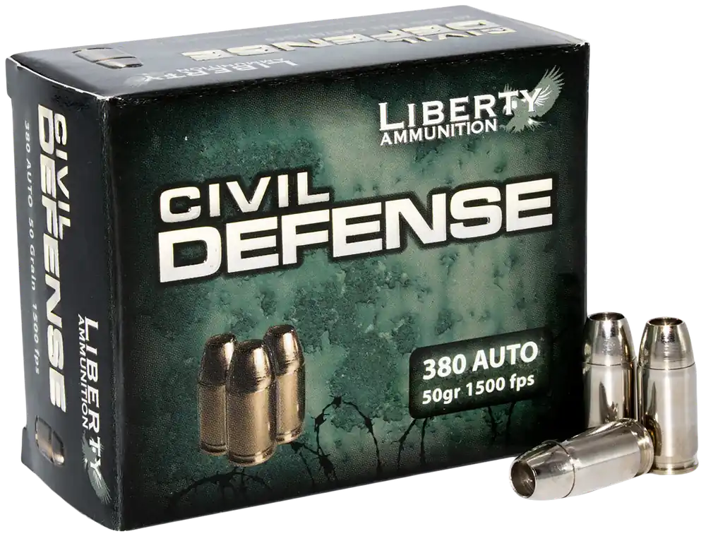 Liberty Ammunition Civil Defense .380 ACP 50gr - 20 Rounds per Box, 10 Boxes per Case