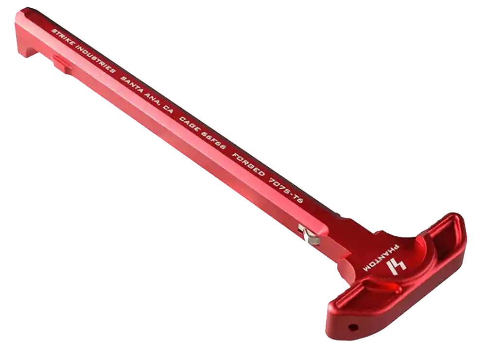 Strike Industries AR-15 Latchless Charging Handle - Red Anodized Aluminum