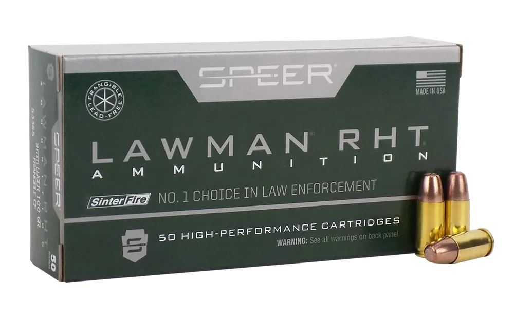 Speer Lawman 9mm Luger 100gr Frangible Ammo - 50 Rounds Per Box