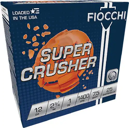 Fiocchi Crusher 12GA 2.75" 1oz #7.5 1300FPS 250 Rounds Case