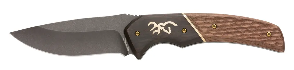 Browning Hunter Fixed Blade Knife with Walnut Handle and Sheath