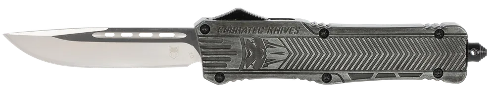 CobraTec CTK-1 Large OTF Knife with D2 Steel Blade and Stonewashed Handle