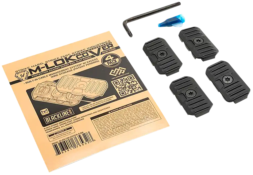 Strike Industries Black Polymer Cable Management Cover for M-Lok - Short 1.57"