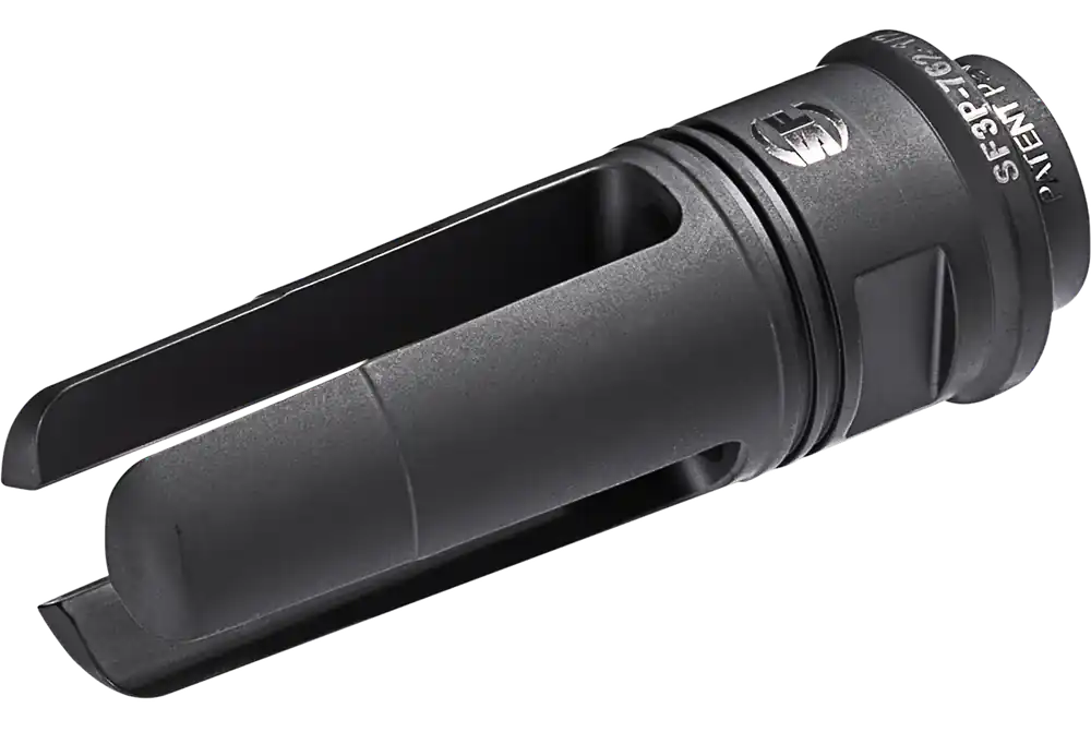 SureFire SOCOM 3-Prong Flash Hider for 7.62x51mm NATO AR-10, Black DLC Stainless Steel, 1/2"-28 Threads, 2.60" OAL