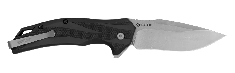 Kershaw 1645 Lateral Folding Knife with Stonewashed Blade and Textured Handle