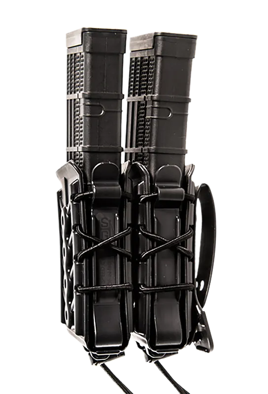 Double Black Polymer TACO X2R Mag Pouch for Rifle - High Speed Gear 162R00BK, MOLLE Compatible, 2" Belt
