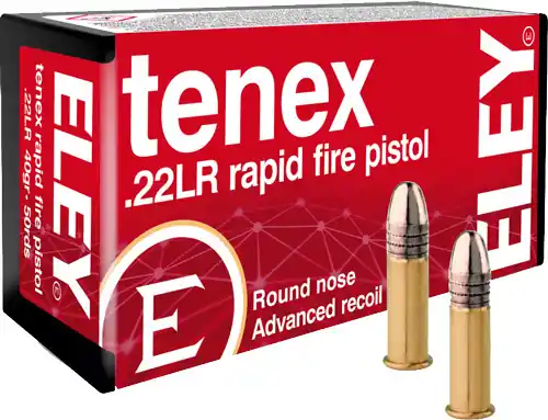 Eley Tenex Rapid Fire Pistol .22LR 40GR RN 50RD 100BX/Case