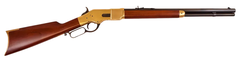 Cimarron CA221 1866 Yellowboy Short Rifle .38 Special 10+1 20" Blued Octagon Barrel, Brass Receiver, Walnut Stock