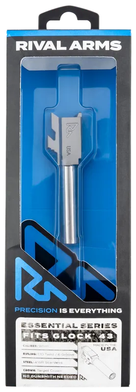 Rival Arms Essential V2 9mm Drop-In Barrel for Glock 43 - Stainless Steel 3.41"