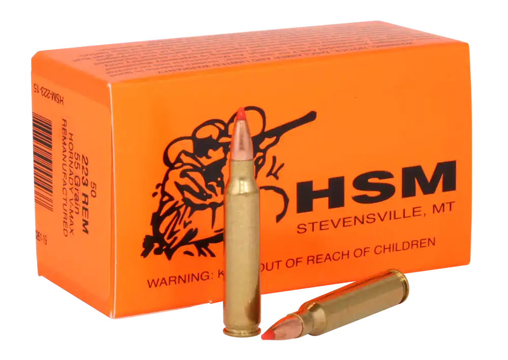 HSM 22315 Varmint Remanufactured 223Rem 55gr Hornady V-Max - 50 Rounds Per Box, 10 Boxes Per Case