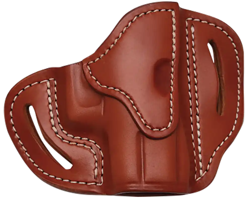 Classic Brown Leather Belt Slide Holster for Glock 43/Sig P365/Walther PPK - Right Handed