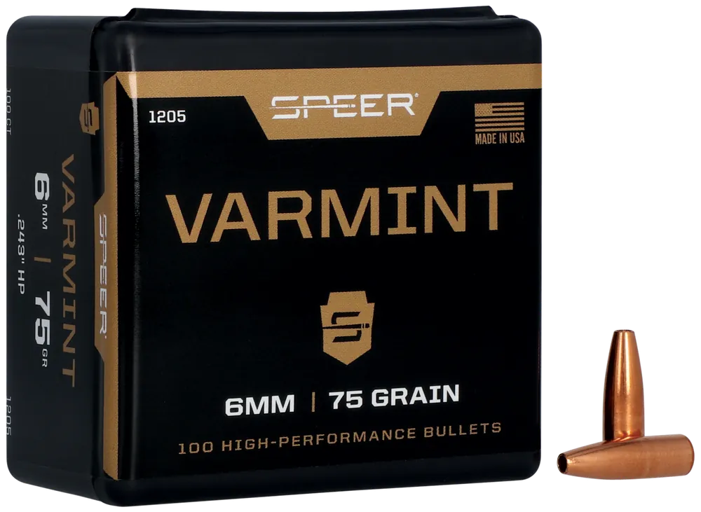 Speer 1205 Varmint 6mm 75gr JHP - 100/Box, 5/Case