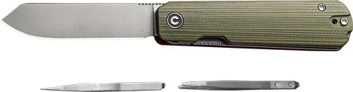 CIVIVI Sendy 2.83" Knife with Milled Green/Red G-10 Handle Clam Pack
