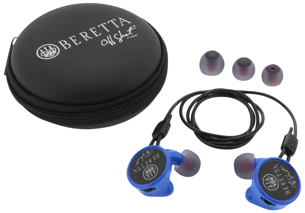 Beretta USA Mini Headset Comfort Plus with Silicone Ear Piece, 32 dB Noise Reduction, Blue/Black
