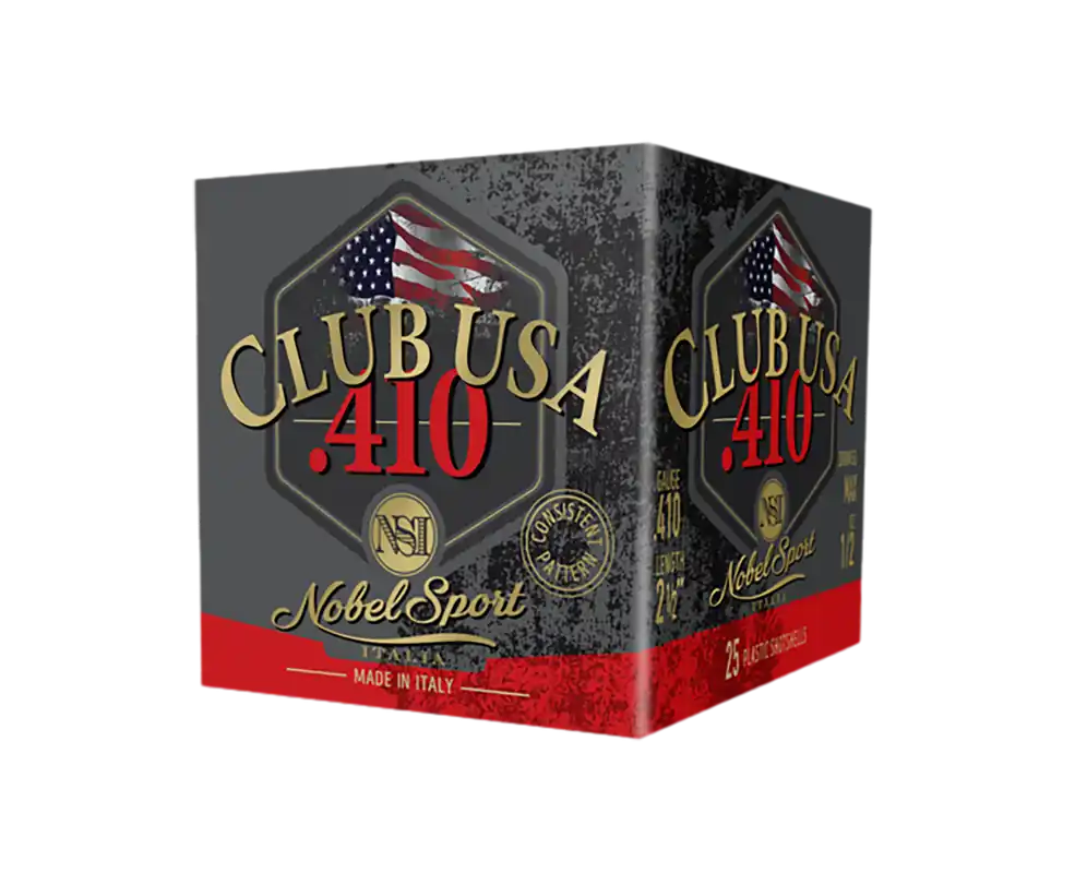 Nobel/Eurosports LLC ANS4129 Club USA 410 Gauge 2.5" 1/2 oz 9 Shot Ammo - 25 Box/10 Case