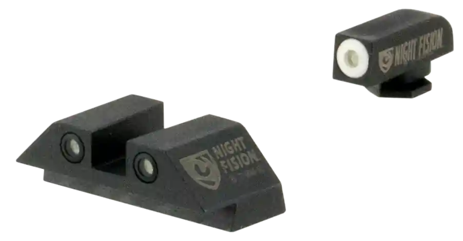 Night Fision Tritium Night Sights for Glock 17/17L/19/22 - Green Tritium White Outline