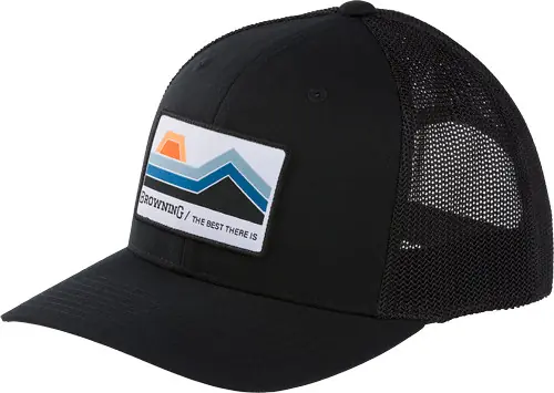 Black Browning Cap with Woven Patch and Mesh Back